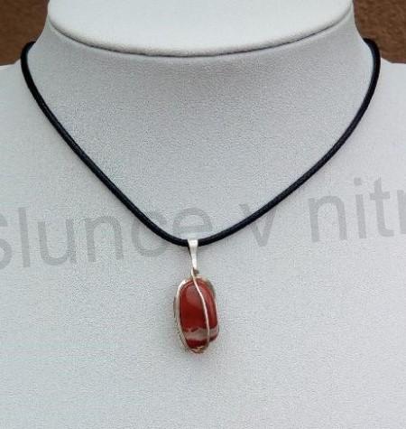 Šňůrkový náhrdelník přívěšek Jaspis (X1731)