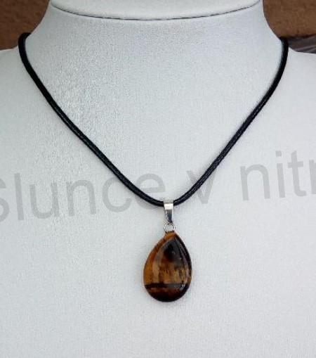 Náhrdelník přívěšek s tygřím okem - slza (X1732)