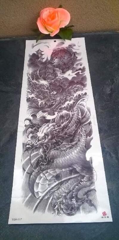 Voděodolné, dočasné tetovaní drak (E871)