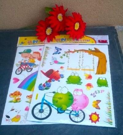 3D Dětská Samolepicí tapeta, dekorace žabka (E875)