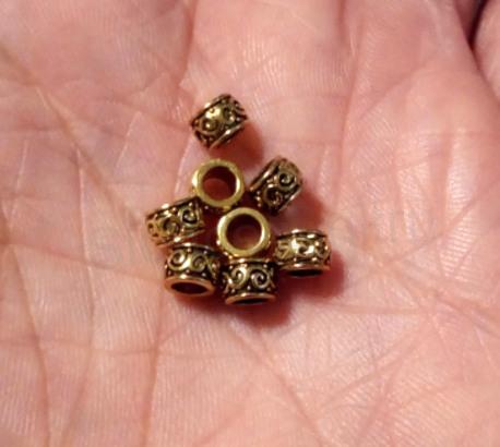 Kovový korálek | mezidíl 5,5 x 4 mm starožitné zlato (AA327)