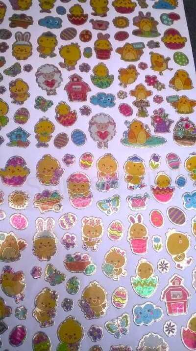 Velikonoce, velikonoční samolepka, obtisk, dekorace (E877)