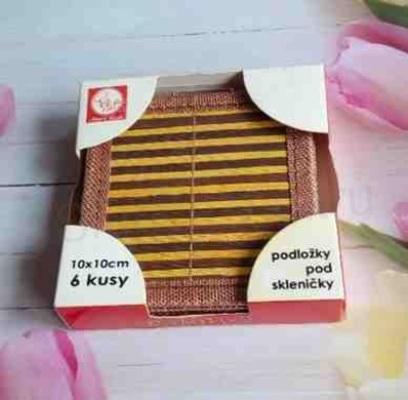 Kuchyňská podložka z přírodního bambusu 10 x 10 cm | 6 kusů (L41)