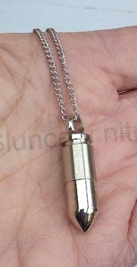 Řetízek s přívěškem patrona, náboj z nerez oceli (BD826)