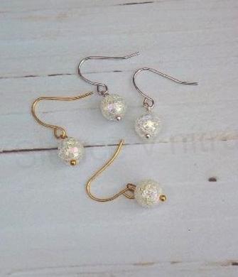 Minerální náušnice AB Křišťálové  práskané (X1747)