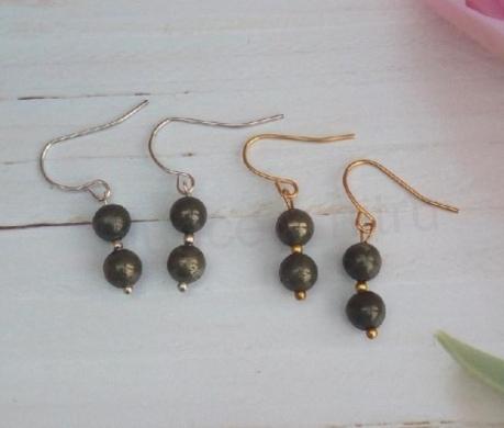 Minerální náušnice pyritové (X1748)