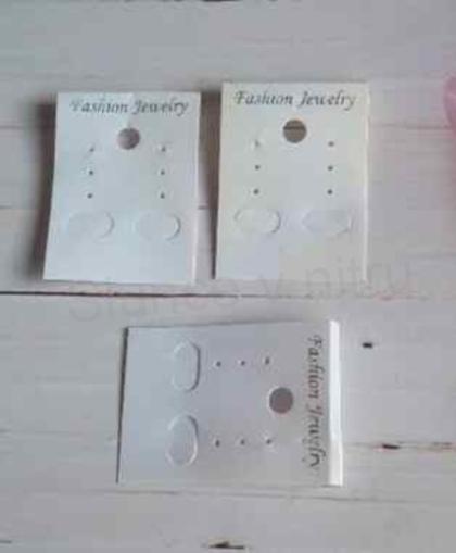 Kartičky na šperky 5,1 x 3,7 cm bílé s nápisem (AE35)