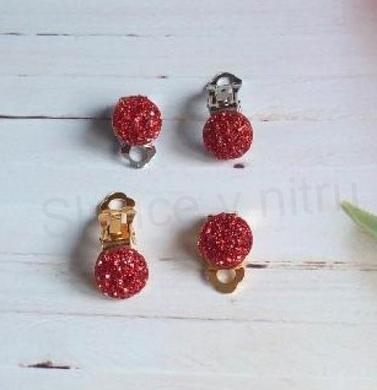 Náušnice klipsy rubínové (BB778)
