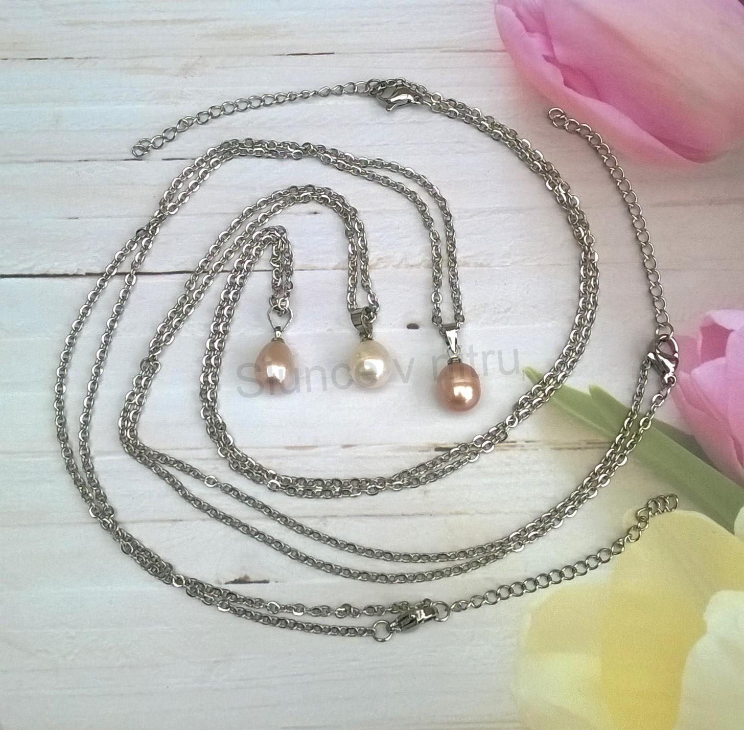 Nerezový náhrdelník přívěsek s perlou (BD829)