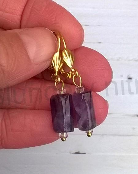 Minerální náušnice ametystové (X1779)
