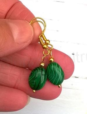 Minerální Malachitové naušnice (X1781)