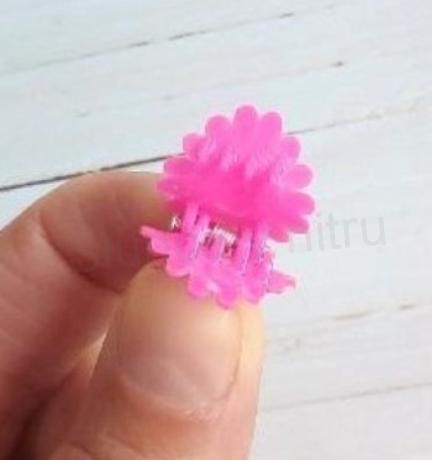 Mini skřipec do vlasů barevná kytička 18 x 18,2 mm oranžová (H540)