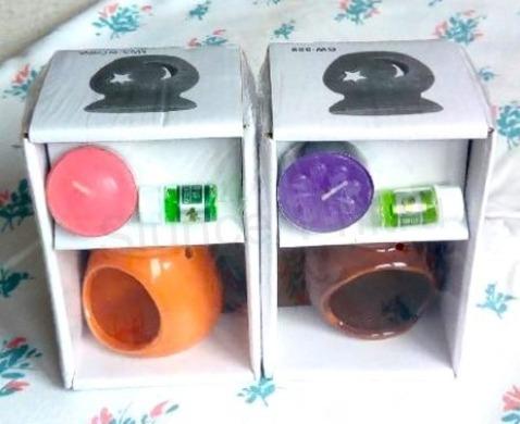 Keramická aromalampa sada olej a vonná svíčka (CH43)