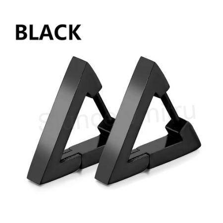 Náušnice trojúhelníkové černé z nerezavé oceli (BB781)