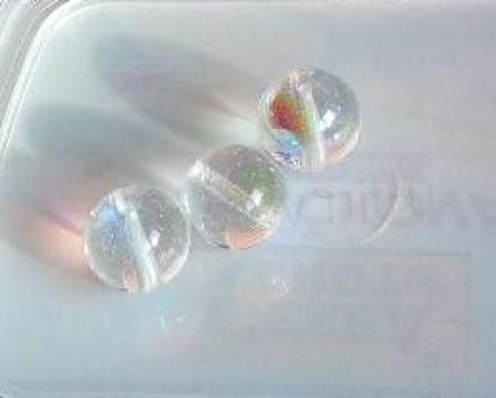 Skleněný pokovený korálek kulička AB 10 mm (AC435)