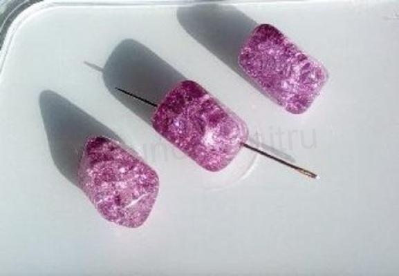 Skleněný práskaný korálek 17,6 x 12,5 mm - 3 kusy (AC455)