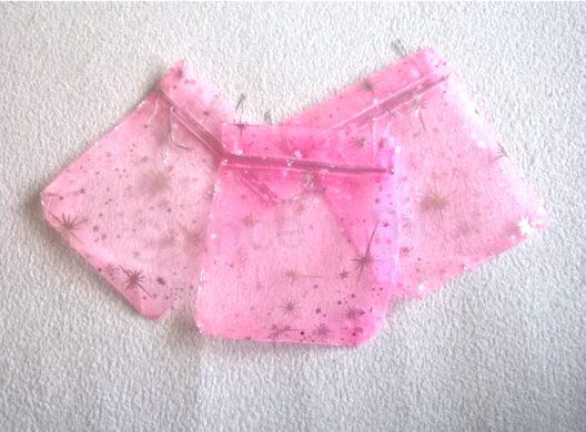 Dárkový sáček organza s hvězdami 10x12 cm (AE3)