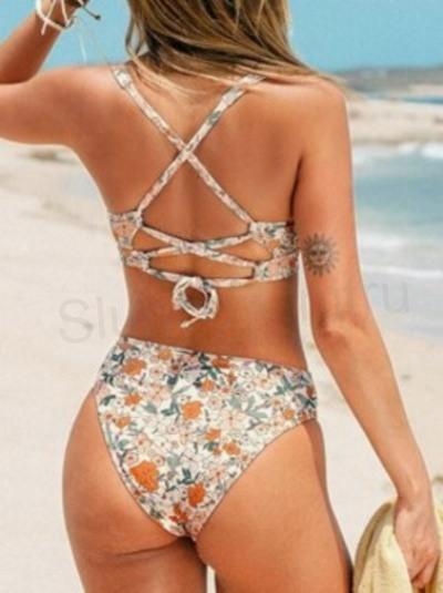 Dámské dvoudílné plavky Cupshe – květinové (L / EU 40) (K396)