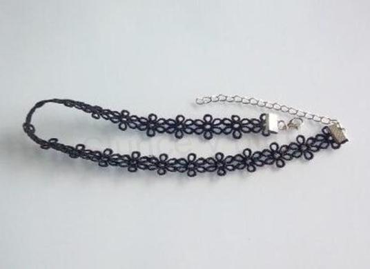 Náhrdelník choker kytičkový krajkový (BD835)