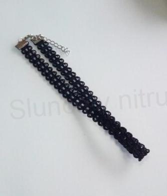 Náhrdelník choker černý krajkový (BD841)