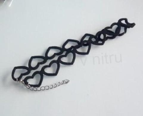 Náhrdelník choker černý srdce (BD844)