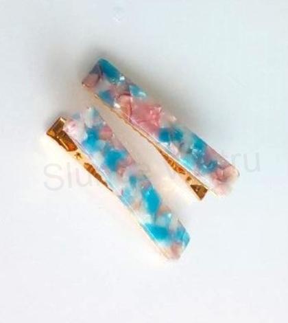 Střední acetátová sponka do vlasů barevná modrá (H555)