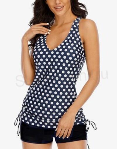 Dámské tankini dvoudílné plavky s výstřihem do V (K435)