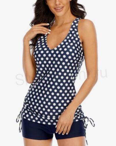 Dámské tankini dvoudílné plavky s výstřihem do V velikost L (K436)