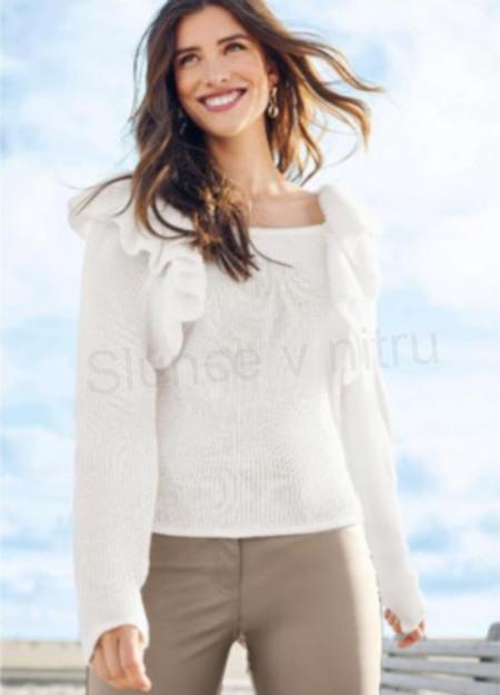 Dámský svetr s volány, volánky velikost L (K442)