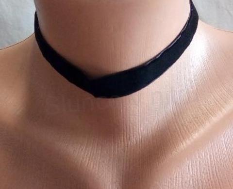 Náhrdelník choker sametový černý (BD860)