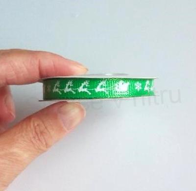 Vánoční saténová stuha, dárková stuha 9,5 m, šíře 10 mm (N150)