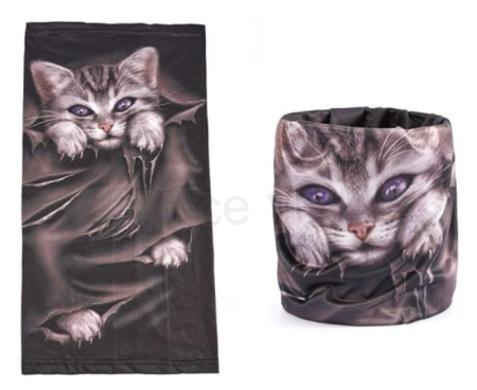 Sportovní motocyklový šátek, nákrčník kočka (K471)