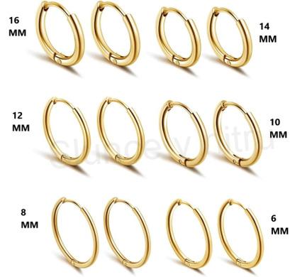 Kreolské náušnice, kruhy z chirurgické oceli 8 mm (BB812)