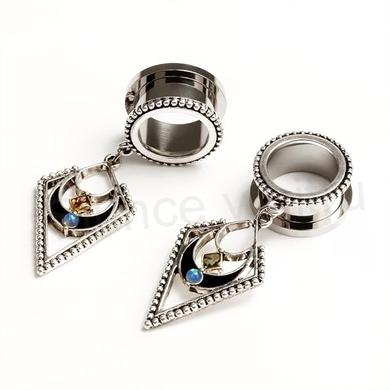 Plug do ucha z nerez oceli se závěsem, přívěskem 8 mm (BB815)