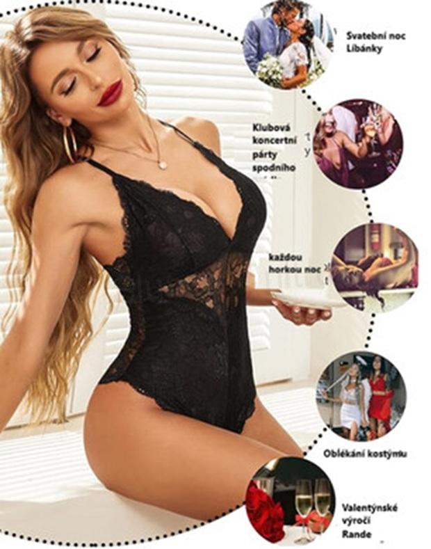 Dámské jednodílné spodní krajkové prádlo vel. XL (K499)
