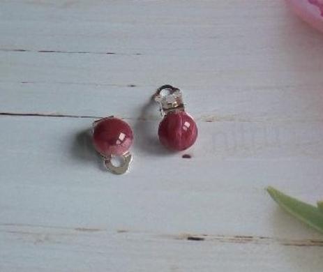 Náušnice klipsy fialové tmavé 10 mm (BB823)