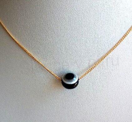 Řetízkový náhrdelník s černým okem 10 mm (BD865)