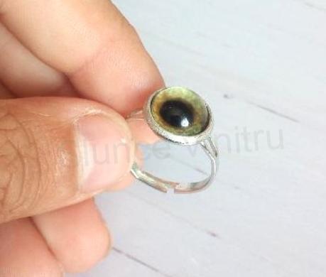 Nastavitelný prsten zelené oko - 10 mm (BP437)