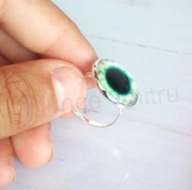 Nastavitelný prsten zelené oko - 18 mm (BP443)