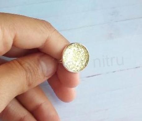 Nastavitelný prsten kamínkový žlutý světlý - 18 mm (BP452)
