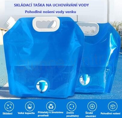 Skládací kanystr na vodu 2dílný s kohoutkem a rukojetí (L47)