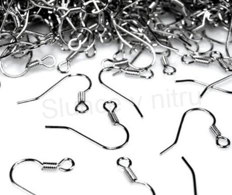 Afroháček výška 17 mm s pružinkou, platinový 1 pár (AA98)