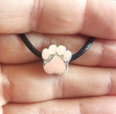 Šňůrkový náhrdelník s přívěskem pandora tlapka růžová (BD878)