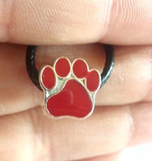 Šňůrkový náhrdelník s přívěskem pandora tlapka červená (BD879)