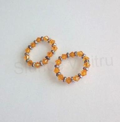 Korálkový prsten žlutý (BP513)