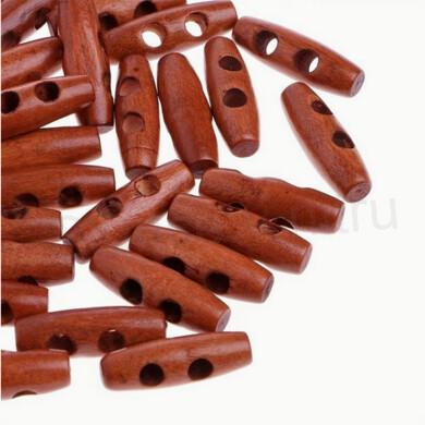 Dřevěný knoflík oliva 3,5 x 1,1 cm 10 kusů hnědý (C678)