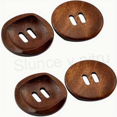 Dřevěný knoflík kulatý 3 cm hnědý (C679)