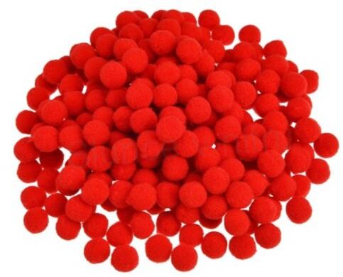 Červené bambulky 10 mm - 20 kusů (V197)