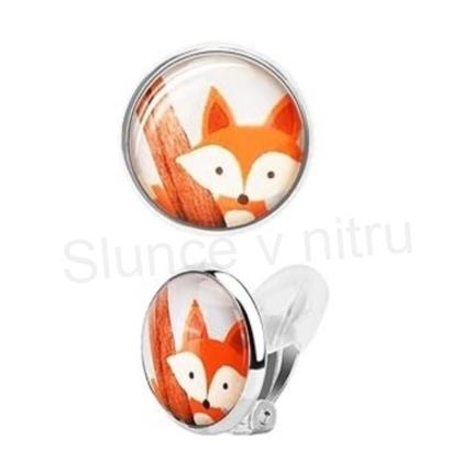 Dívčí náušnice klipsny Liška z nerez oceli 16 mm (BB847)