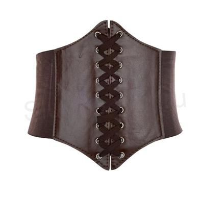 Gotický kožený korzet hnědý délka složený 86 cm (K528)